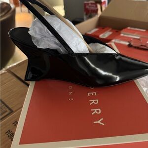 Katy Perry Collections Glossy Black Slingback Heels